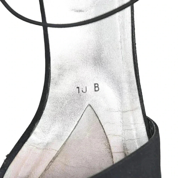 Stuart Weitzman Black Heels Open Toe Black Rhinestone Size 10 - Picture 11 of 14